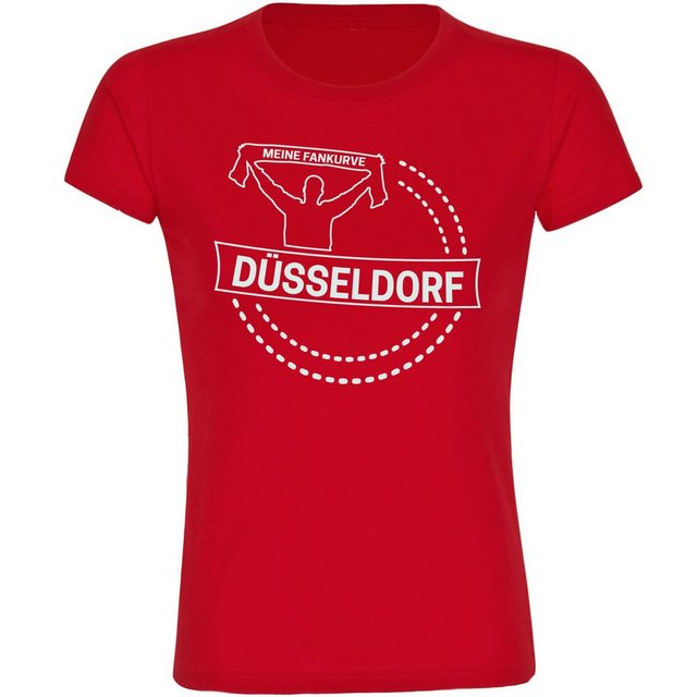 multifanshop T-Shirt Damen Düsseldorf - Meine Fankurve - Frauen günstig online kaufen