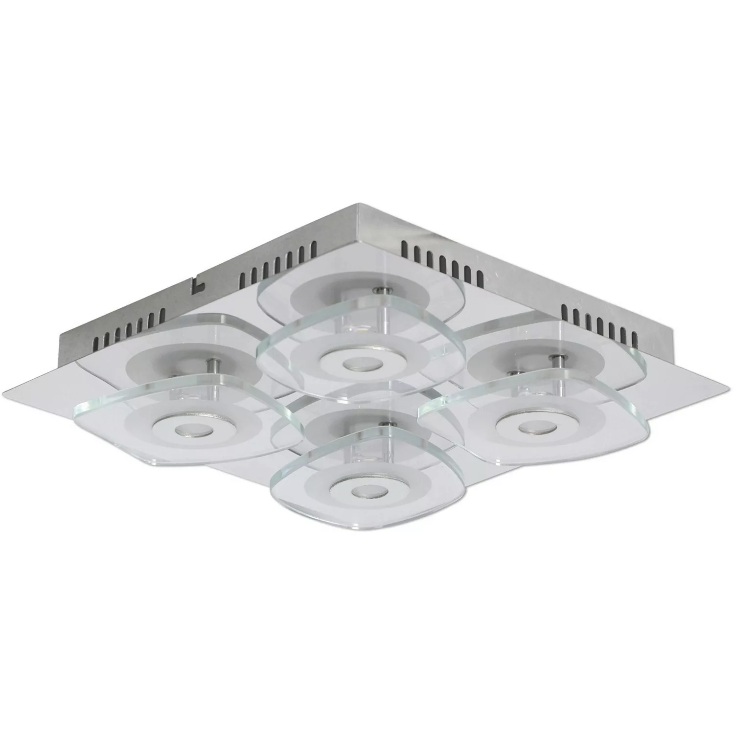 Näve Leuchten LED-Wand- und Deckenleuchte Lucca NV1190959 silber Metall Gla günstig online kaufen