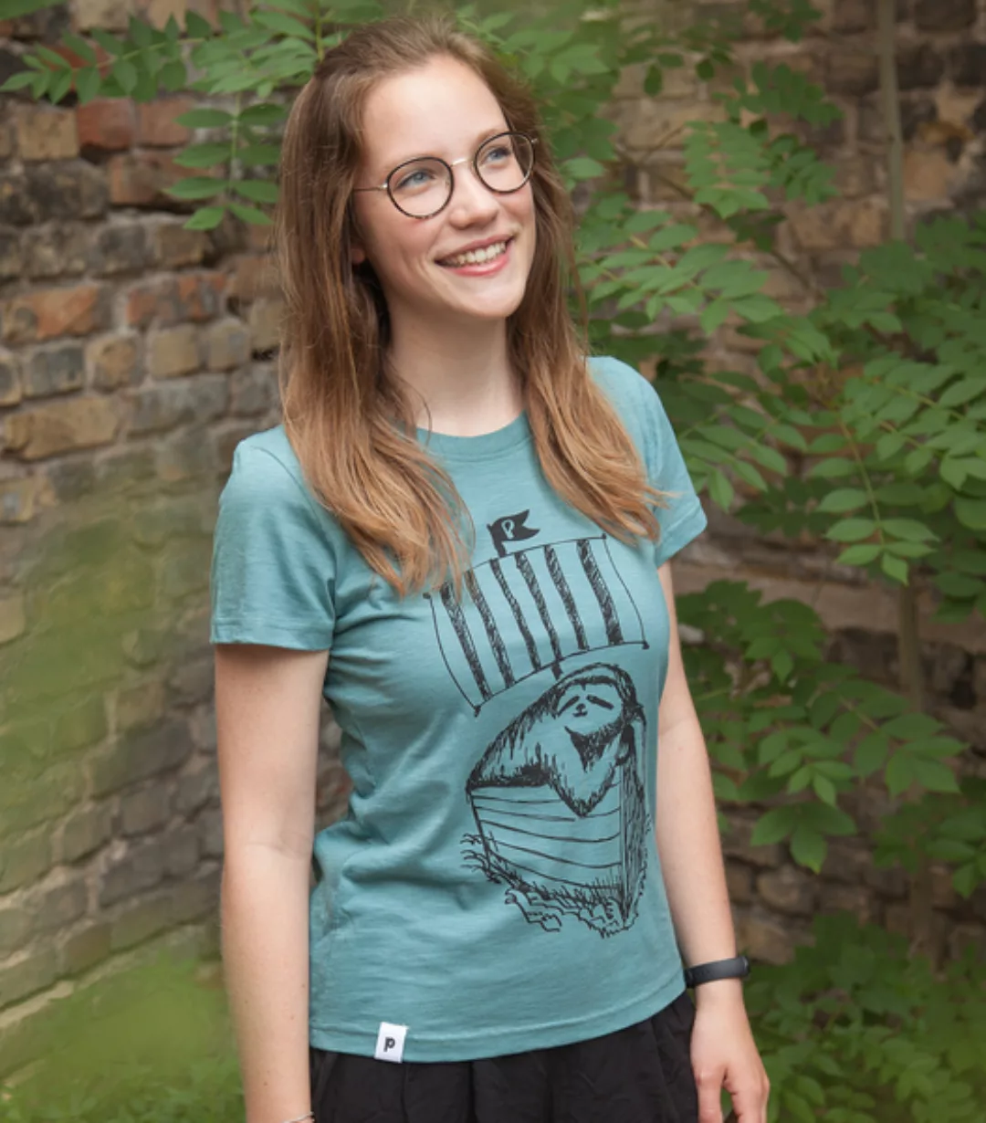 Felix Faultier / Sloth - Frauen T-shirt - Aus Baumwolle Bio - Slub Mint günstig online kaufen