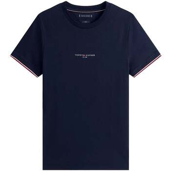 Tommy Hilfiger  T-Shirt Slim Knit Tipped T-Shirt Navy Blue günstig online kaufen