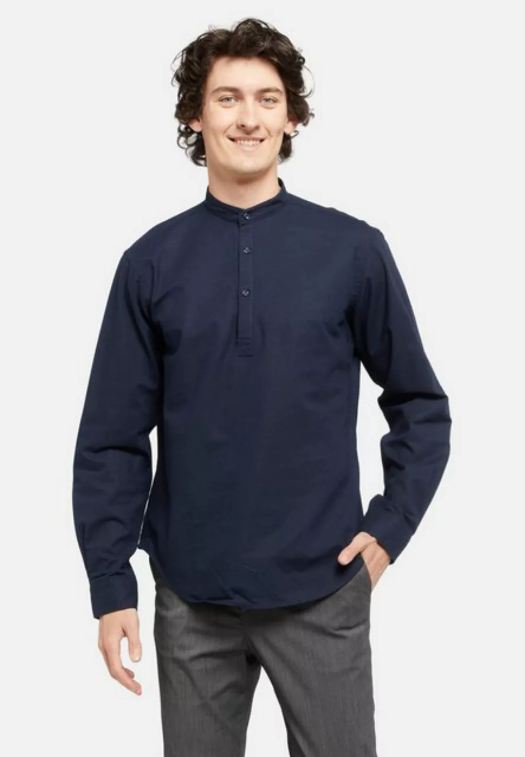 Lawrence Grey Langarmhemd Freizeithemd Langarm Mit Stehkragen günstig online kaufen