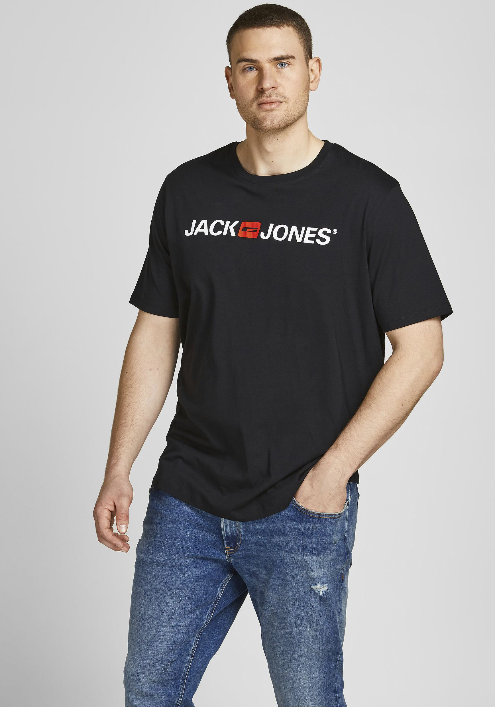 Jack & Jones Herren Rundhals T-Shirt JJECORP LOGO - Slim Fit Plussize günstig online kaufen