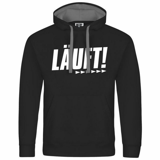 deinshirt Kapuzenpullover Herren Kapuzenpullover Läuft Mit Print Motiv, Gra günstig online kaufen