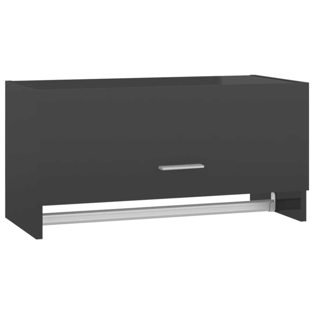 Kleiderschrank 70x32,5x35 Cm Spanplatte Hochglanz-grau günstig online kaufen