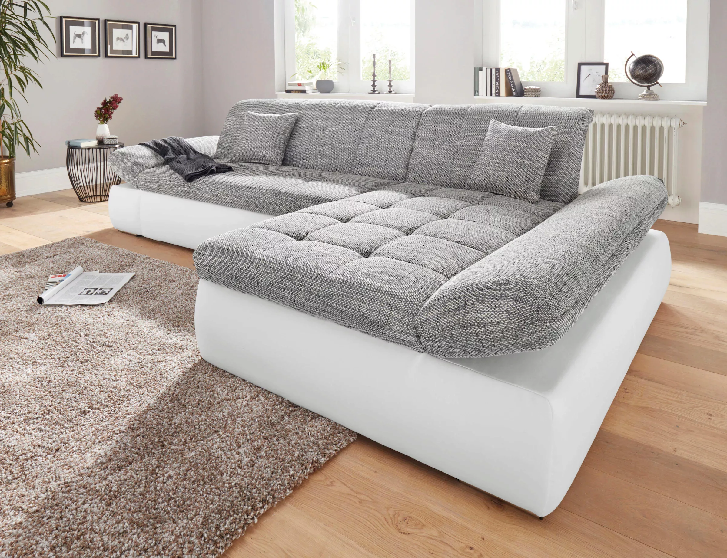 DOMO collection Ecksofa "NMoric incl. Zierkissen B/T/H: 273/216/80 cm L-For günstig online kaufen