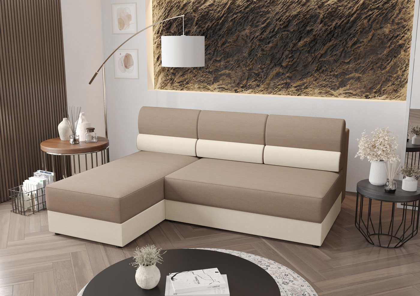 ALTDECOR Ecksofa REB-L1, Couch mit Schlaffunktion, Wohnzimmer - Wohnlandsch günstig online kaufen