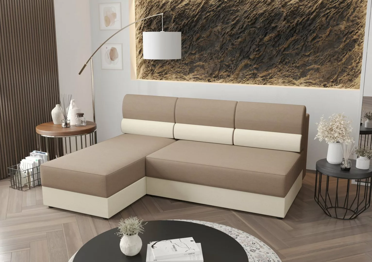 ALTDECOR Ecksofa REB-L1, Couch mit Schlaffunktion, Stauraum Wohnlandschaft günstig online kaufen