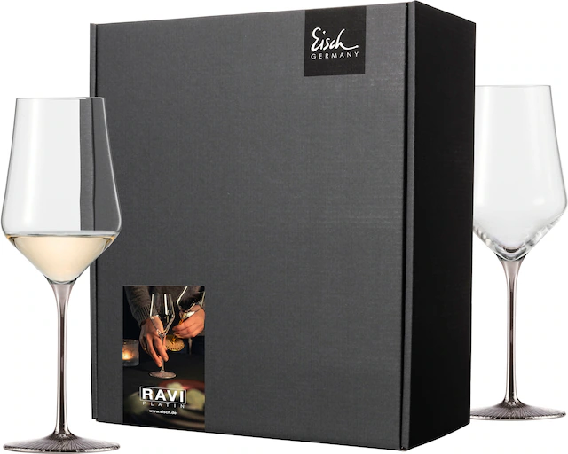 Eisch Germany Weißweinglas »RAVI PLATIN, Made in Germany«, (Set, 2 tlg., 2 günstig online kaufen