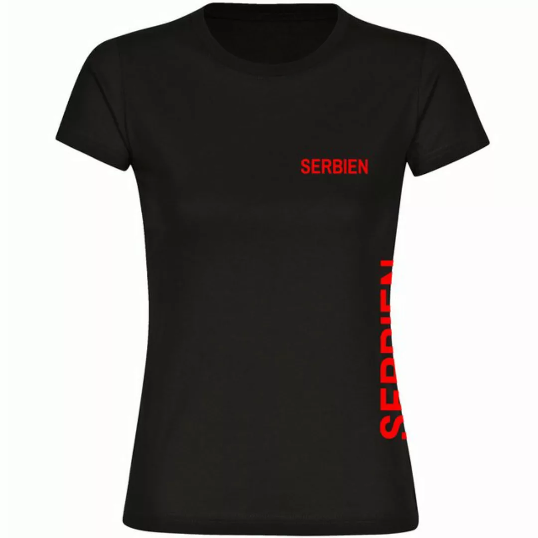 multifanshop T-Shirt Damen Serbien - Brust & Seite - Frauen günstig online kaufen