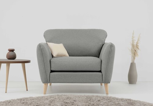 Home affaire Sessel "MARSEILLE", Massivholzbeine Eiche, Landhausstil, Welle günstig online kaufen