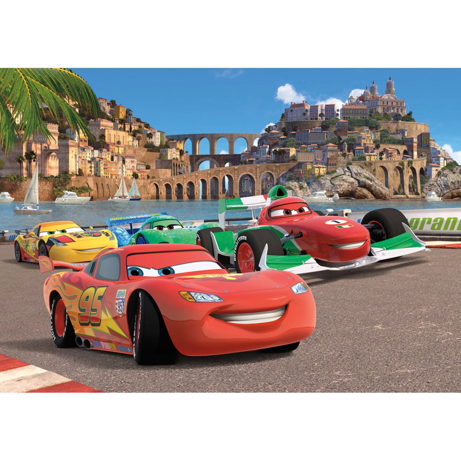 Disney Fototapete Cars Braun Rot und Grün 360 x 254 cm 600361 günstig online kaufen