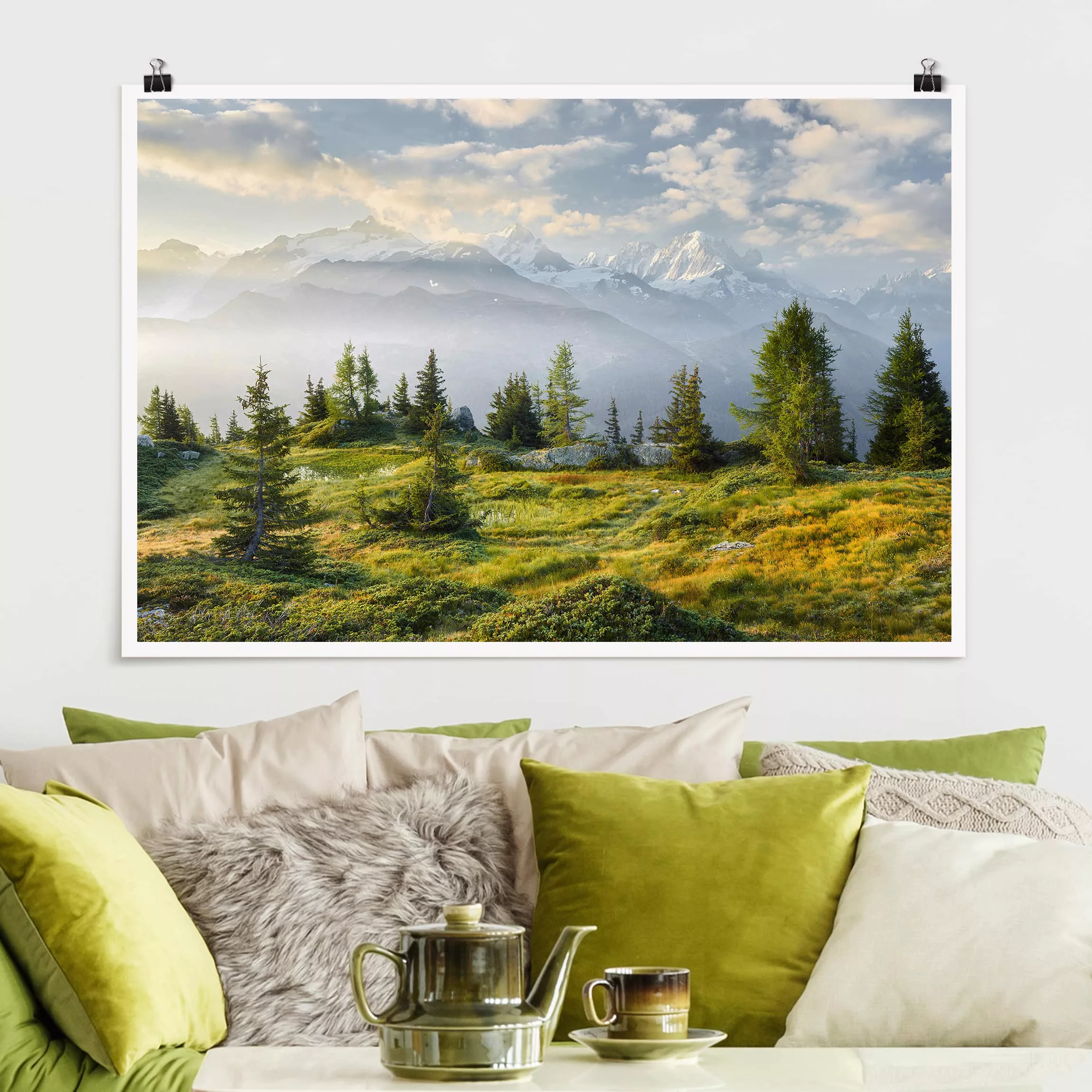 Poster Natur & Landschaft - Querformat Émosson Wallis Schweiz günstig online kaufen