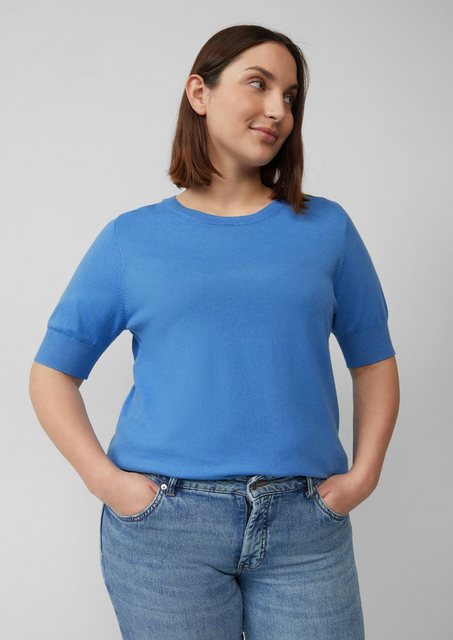 s.Oliver Strickpullover CURVE (1-tlg) kurzarm, Rundhals, Rippbündchen günstig online kaufen