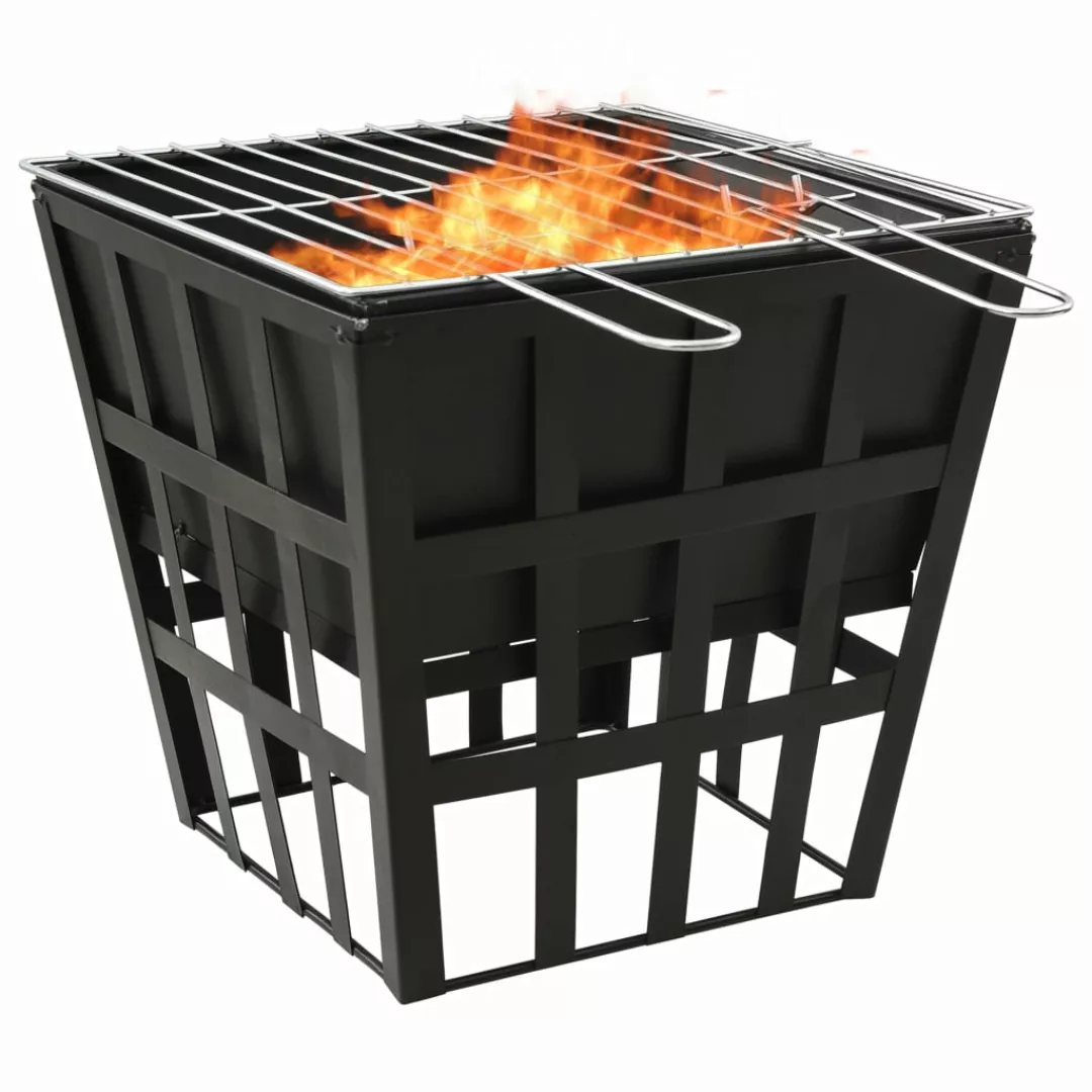 2-in-1 Feuerstelle Und Grill 34x34x48 Cm Stahl günstig online kaufen