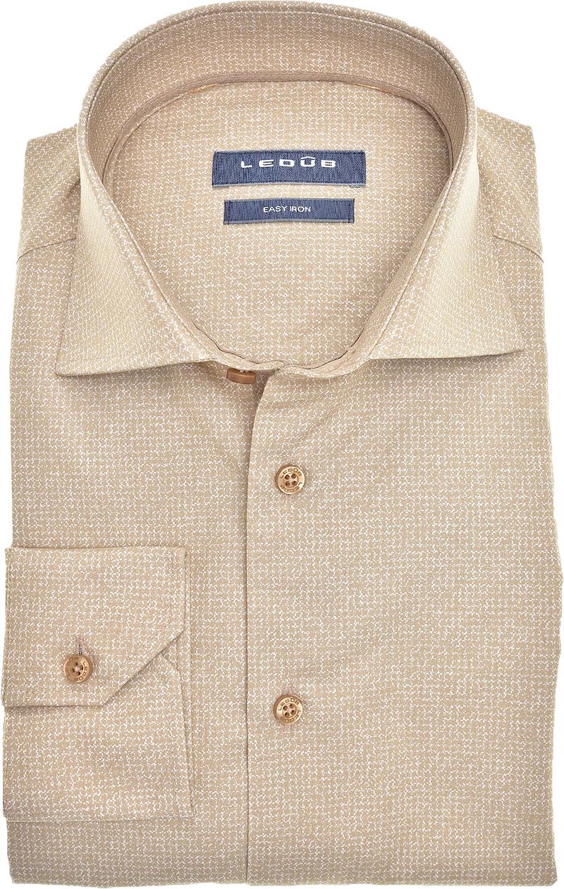 Ledub Shirt Druck Beige  - Größe 44 günstig online kaufen