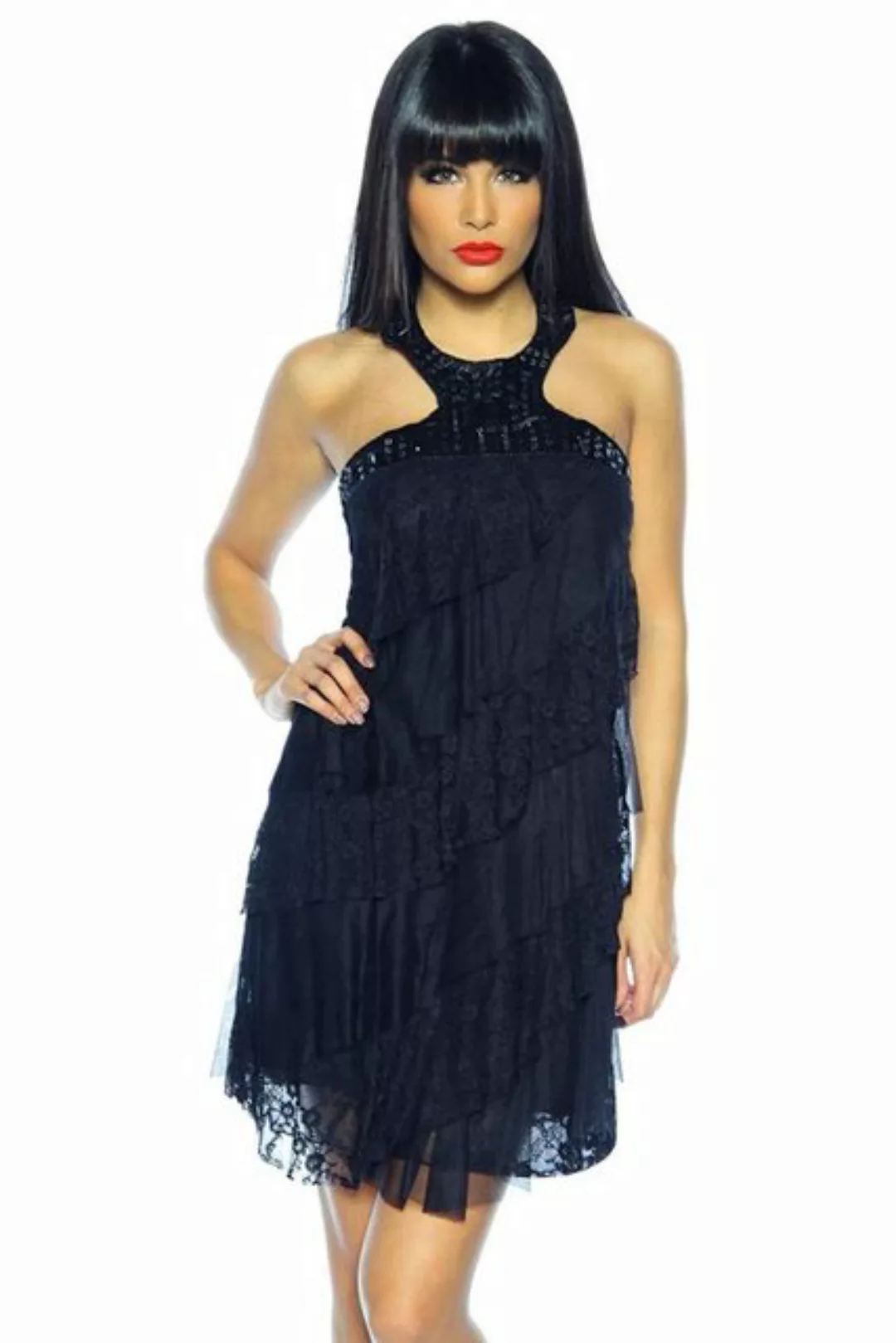 Atixo Abendkleid Neckholder-Kleid in Spitze Clubkleid Cocktail Minikleid Ab günstig online kaufen