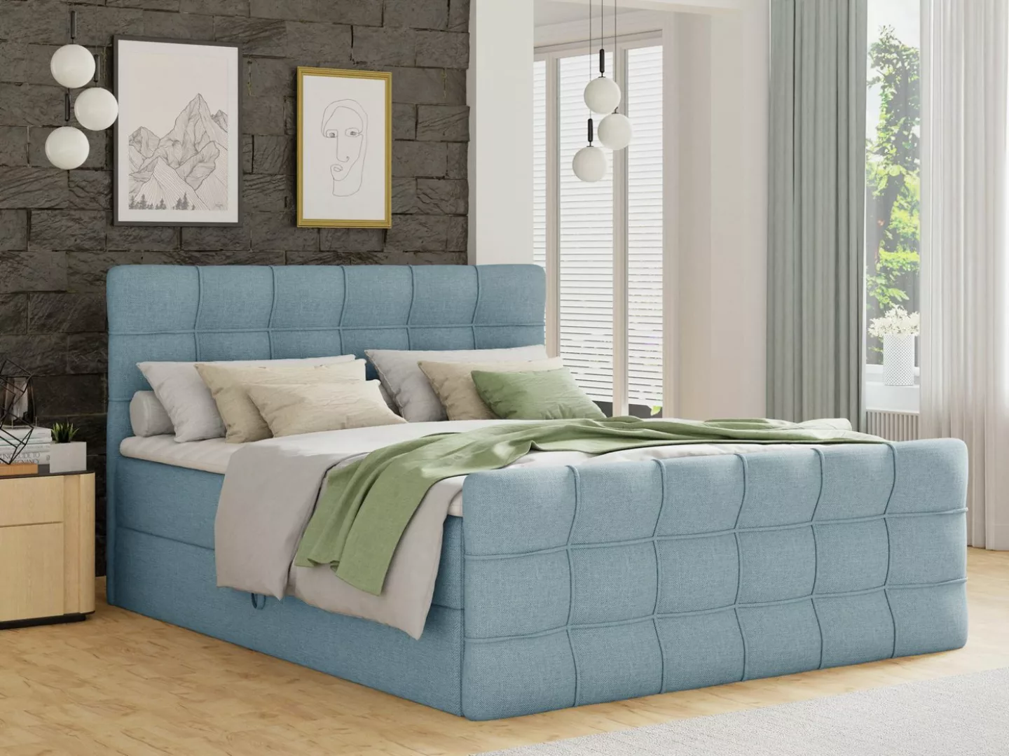 Sofnet Boxspringbett Best Lux (mit zwei Bettkasten, Bonell-Matratze und Top günstig online kaufen