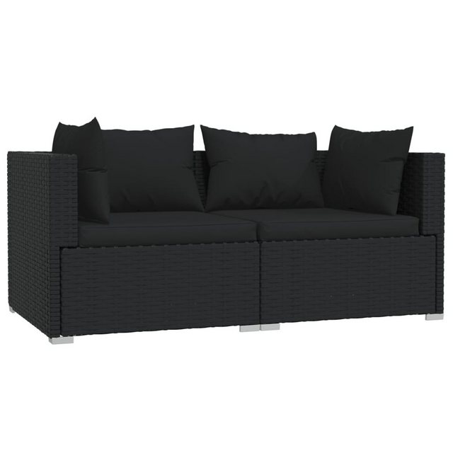 Vidaxl 2-sitzer-sofa Mit Kissen Schwarz Poly Rattan günstig online kaufen