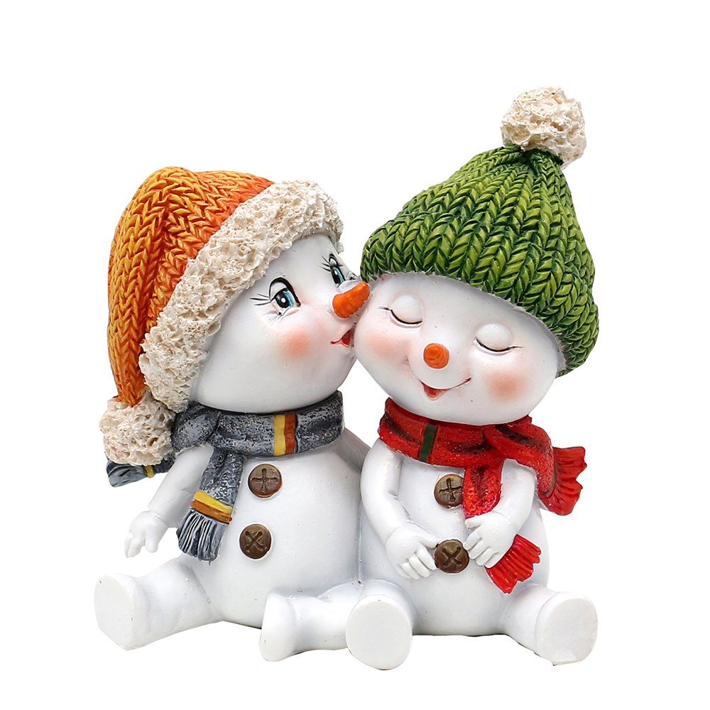 Dekohelden24 Dekofigur Schneekinderpaar mit Mütze und günstig online kaufen