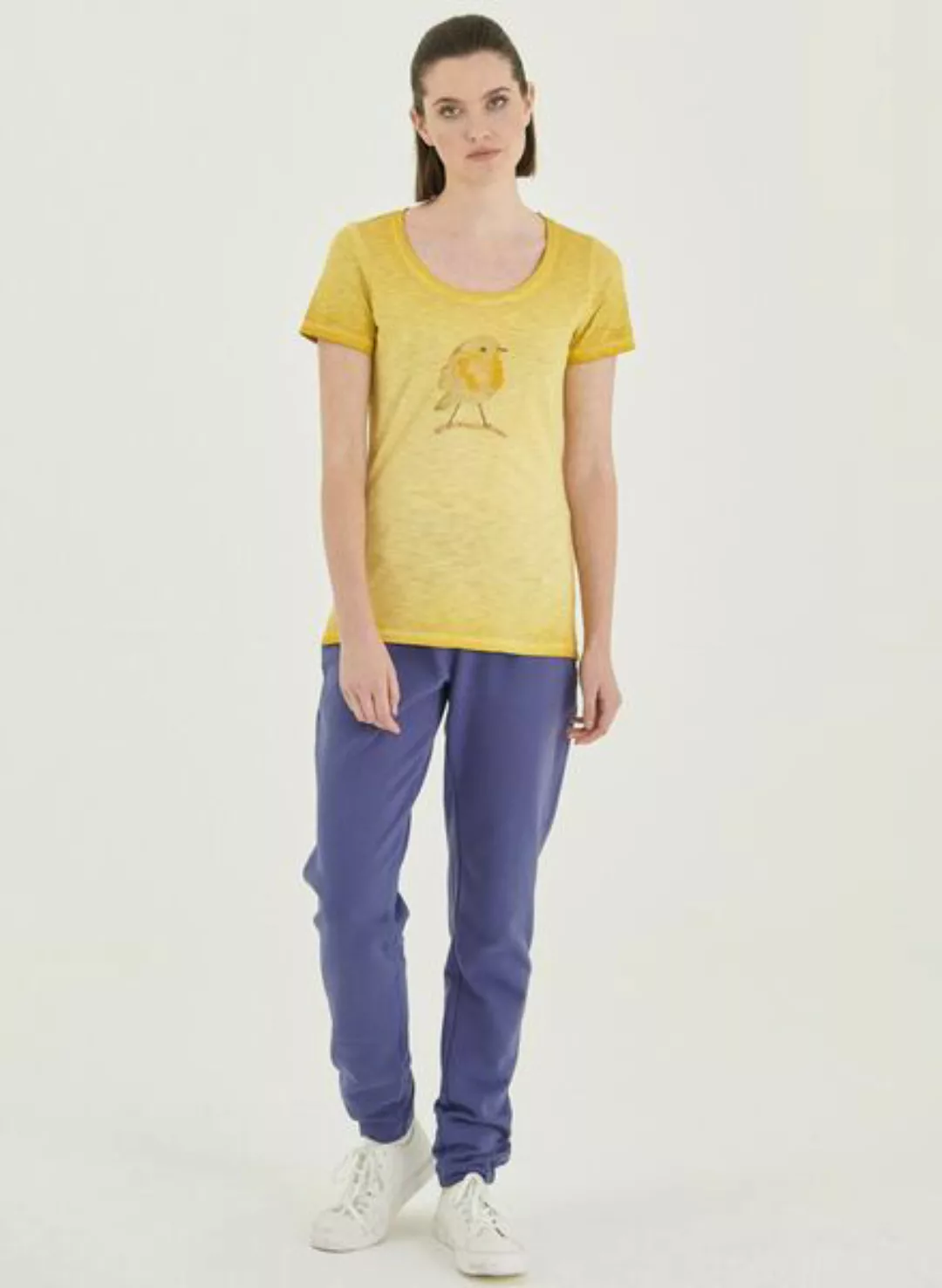 Garment Dyed T-shirt Aus Bio-baumwolle Mit Küken-print günstig online kaufen