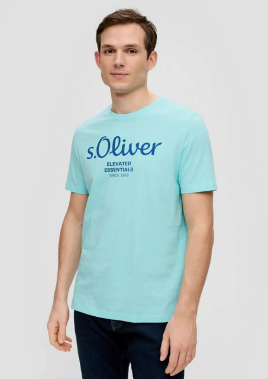 s.Oliver Kurzarmshirt T-Shirt mit Logo-Print Artwork günstig online kaufen