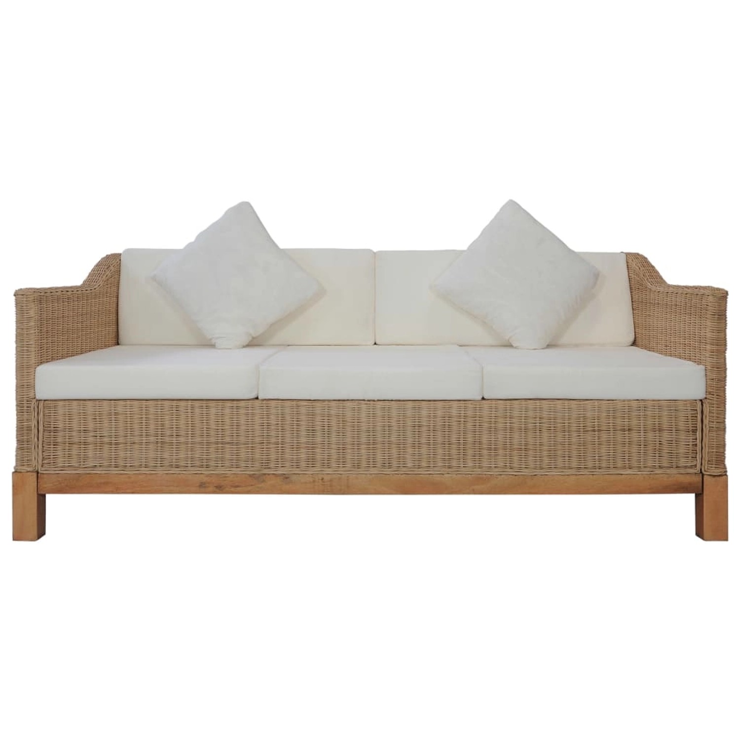 3-sitzer-sofa Mit Polstern Natürliches Rattan günstig online kaufen