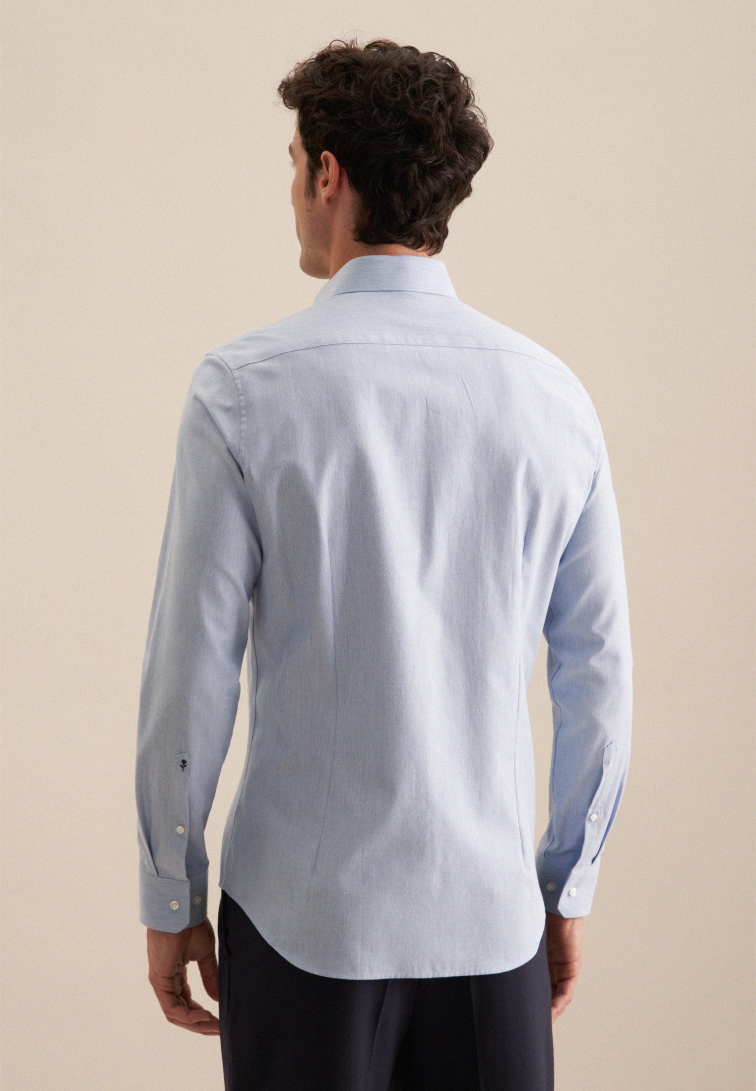 seidensticker Flanellhemd "Slim", Slim Langarm Kentkragen Uni günstig online kaufen