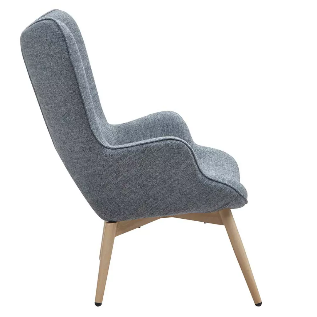 Sessel in Grau Webstoff Skandi Design günstig online kaufen