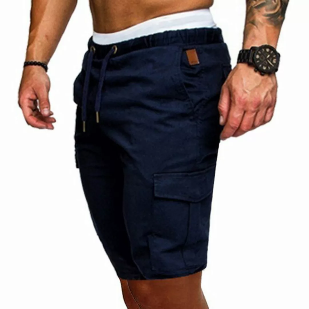 KIKI Shorts Lässige Cargo-Shorts für Herren. Kleine Label-Shorts aus Leder günstig online kaufen