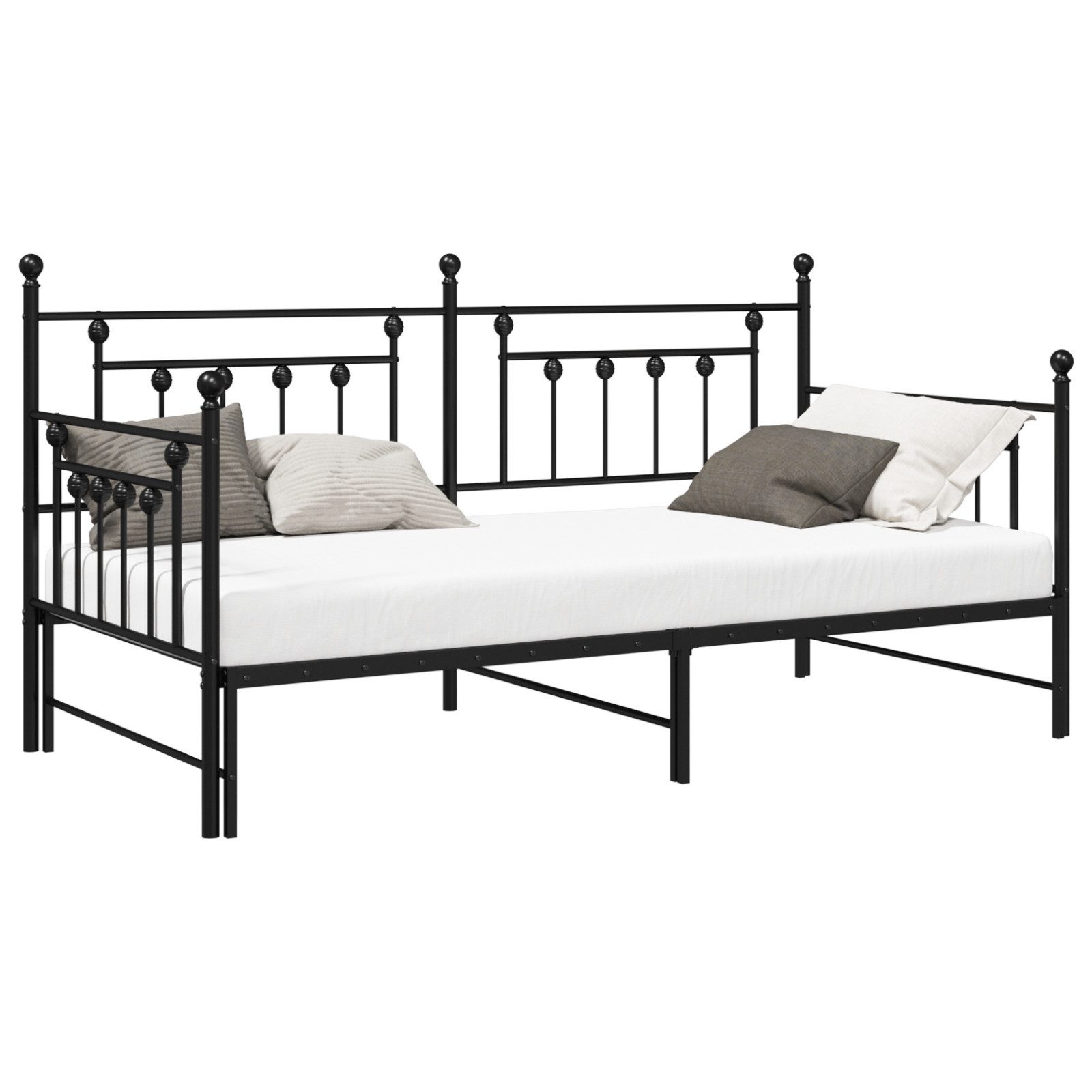 vidaXL Bett Tagesbett Ausziehbar Schwarz 107x203 günstig online kaufen