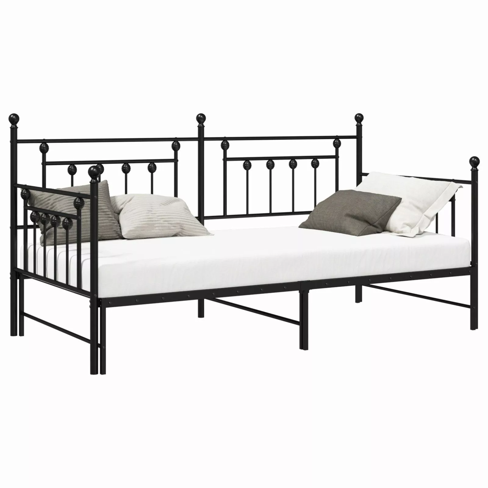 vidaXL Bett Tagesbett Ausziehbar Schwarz 107x203 günstig online kaufen