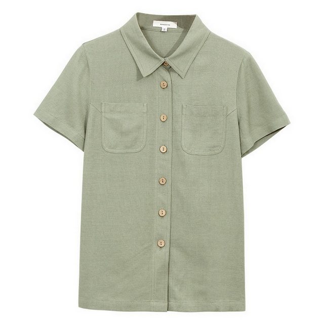 RUZU UG Blusentop Shirtbluse Kurzarmhemden für Damen,Taillierte Crop-Tops günstig online kaufen