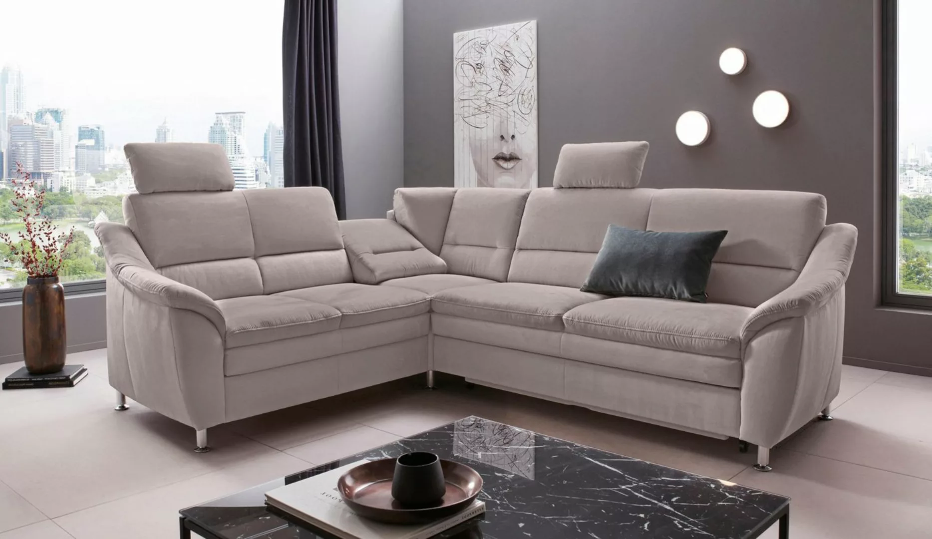 Places of Style Ecksofa Cardoso L-Form, Federkern, wahlweise mit Bett, Schu günstig online kaufen