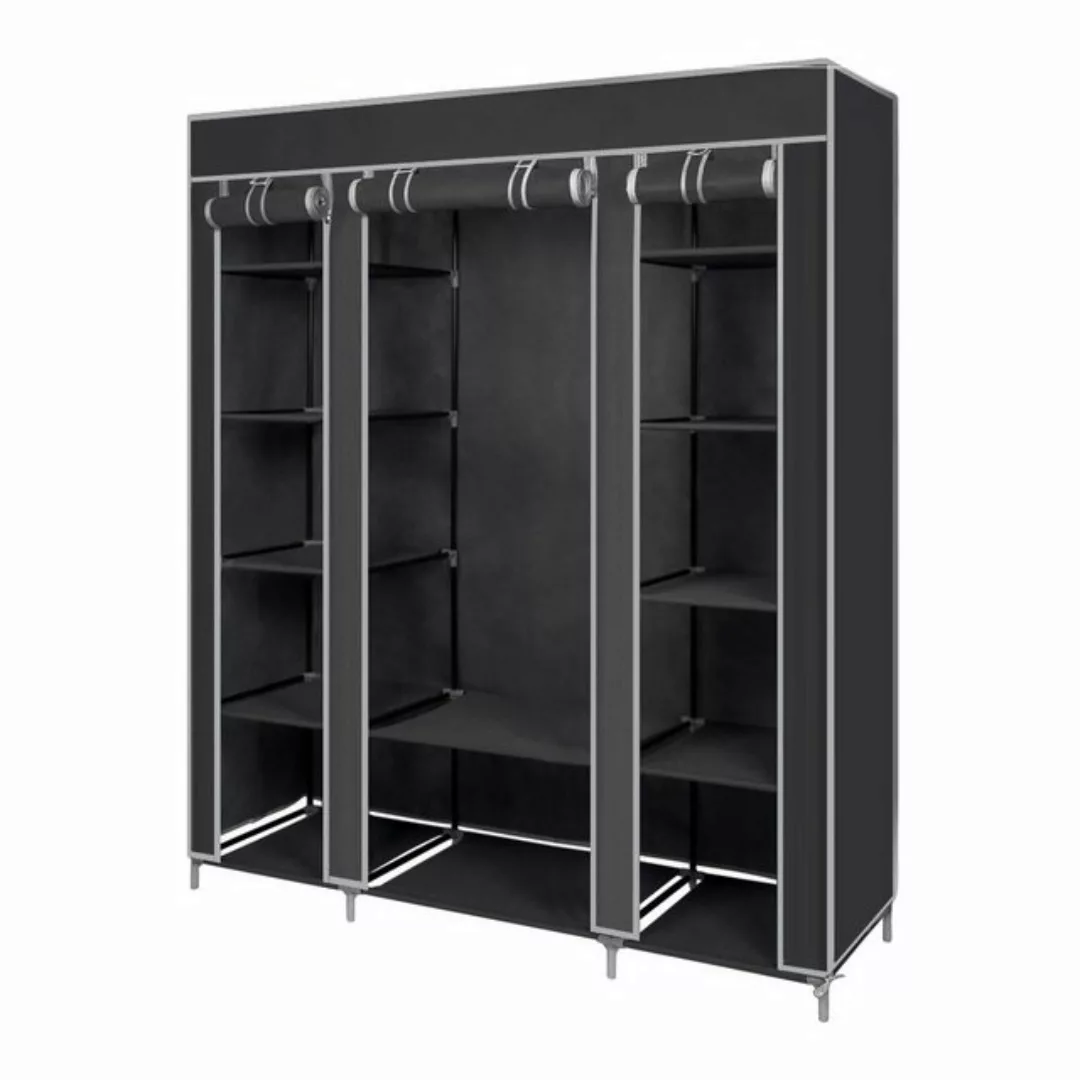 Mondeer Stoffschrank Kleiderschrank mit Kleiderstange, 3 Türen, 175 x 150 x günstig online kaufen