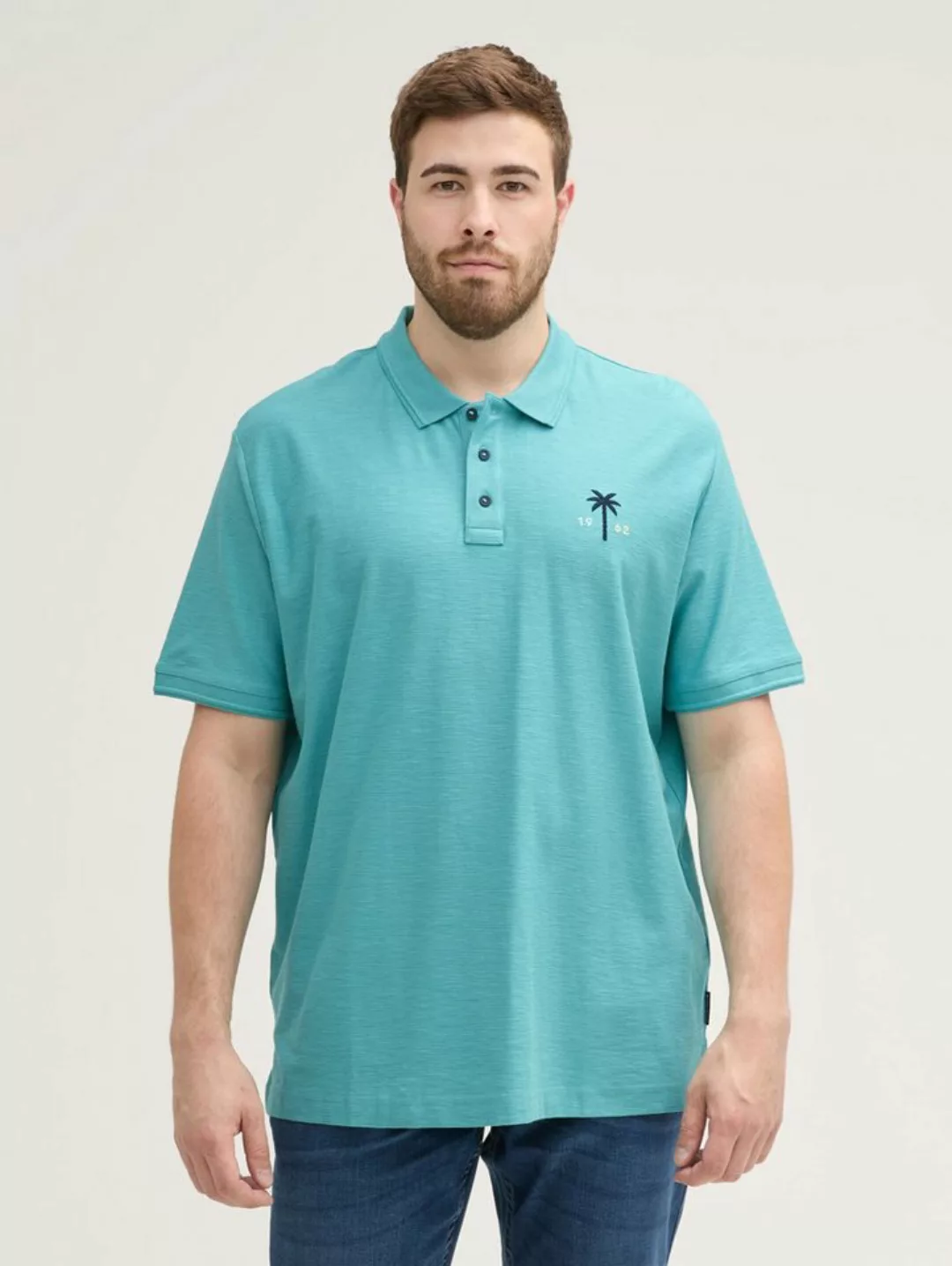 TOM TAILOR PLUS Poloshirt Plus - Poloshirt mit Print günstig online kaufen