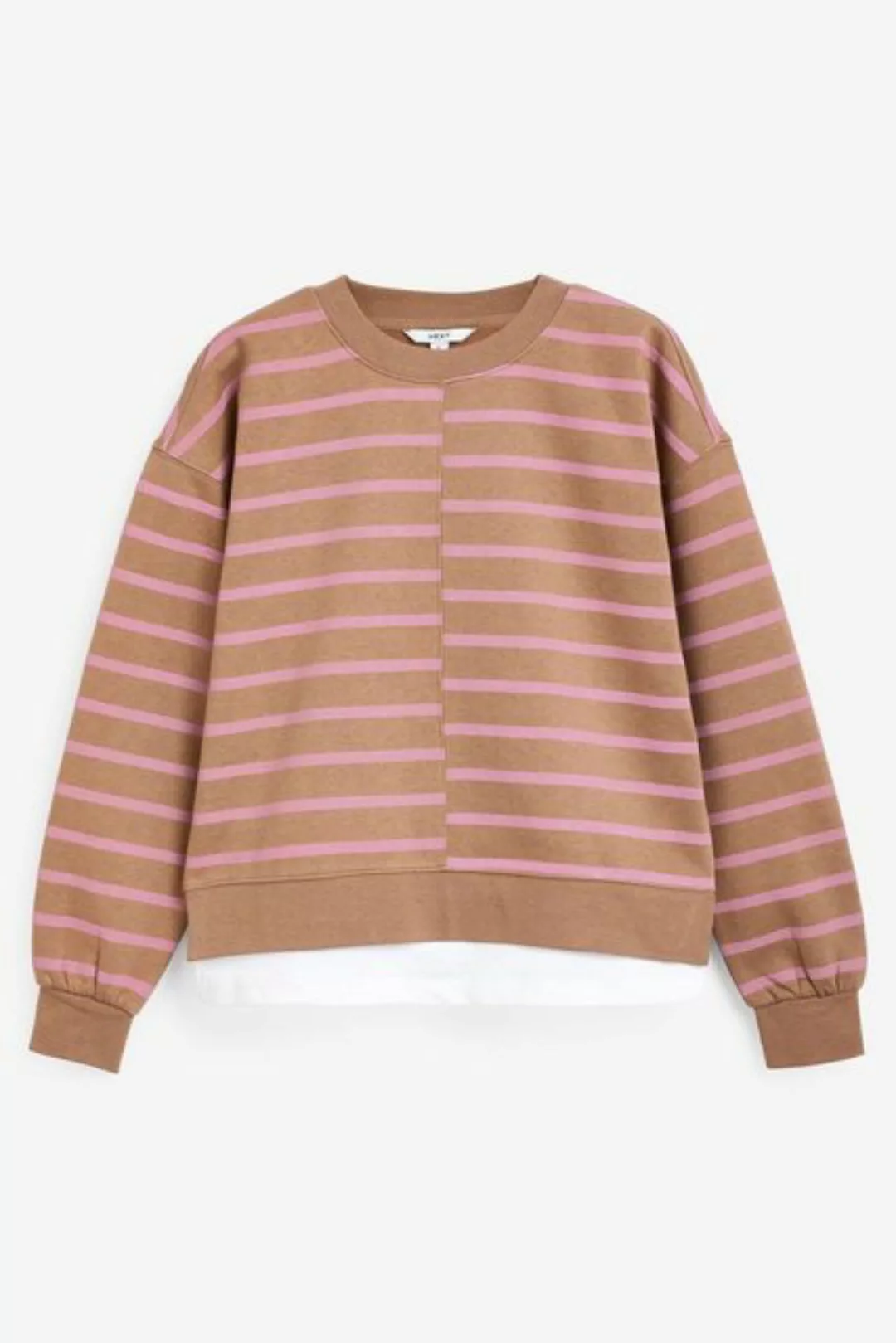 Next Sweatshirt Gestreiftes 2-in-1-Sweatshirt T-Shirt-Lagenlook (1-tlg) günstig online kaufen