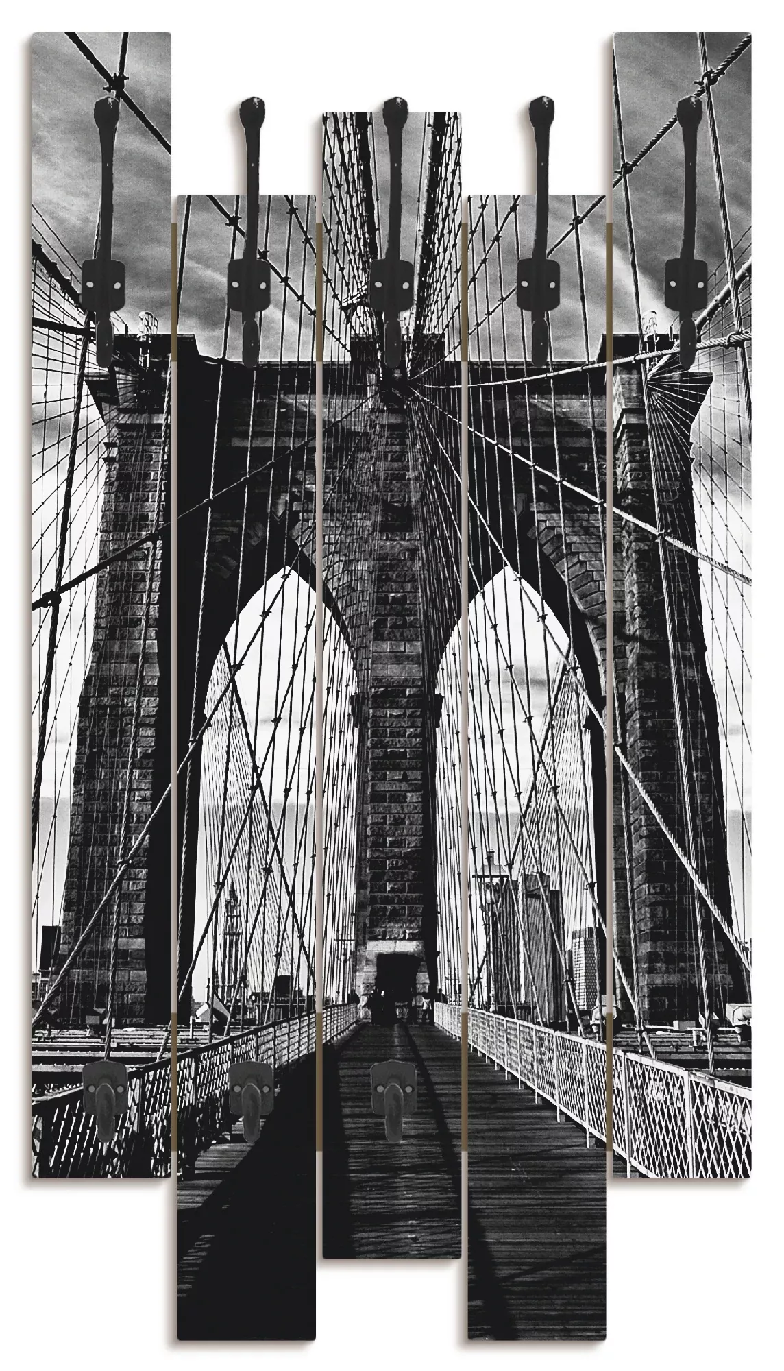 Artland Garderobenleiste »Brooklyn Bridge - schwarz/weiss«, teilmontiert günstig online kaufen