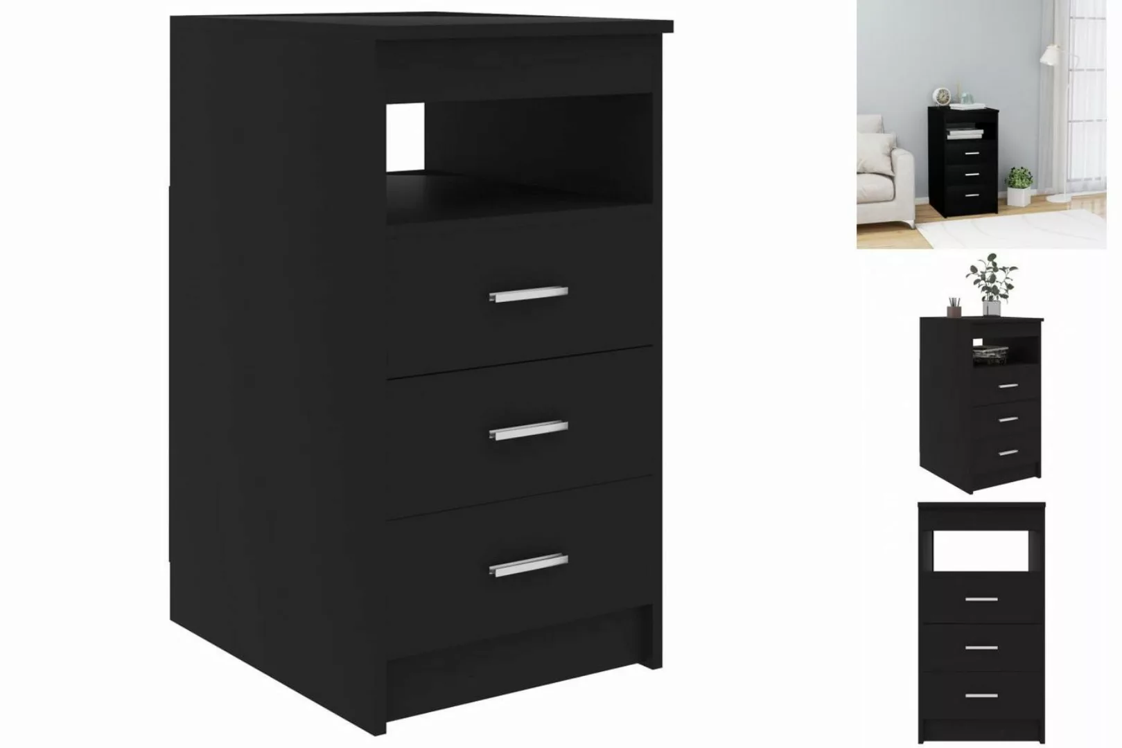 vidaXL Aktenschrank Sideboard mit Schubladen Schwarz 405076 cm Spanplatte günstig online kaufen