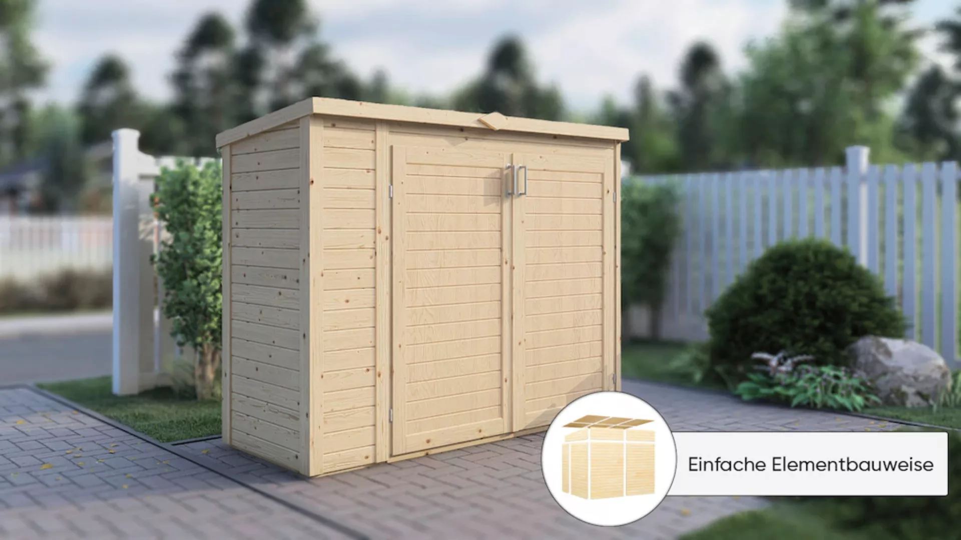 Bertilo Gartenschrank Multibox 3 Natur 200 cm x 82 cm FSC® günstig online kaufen
