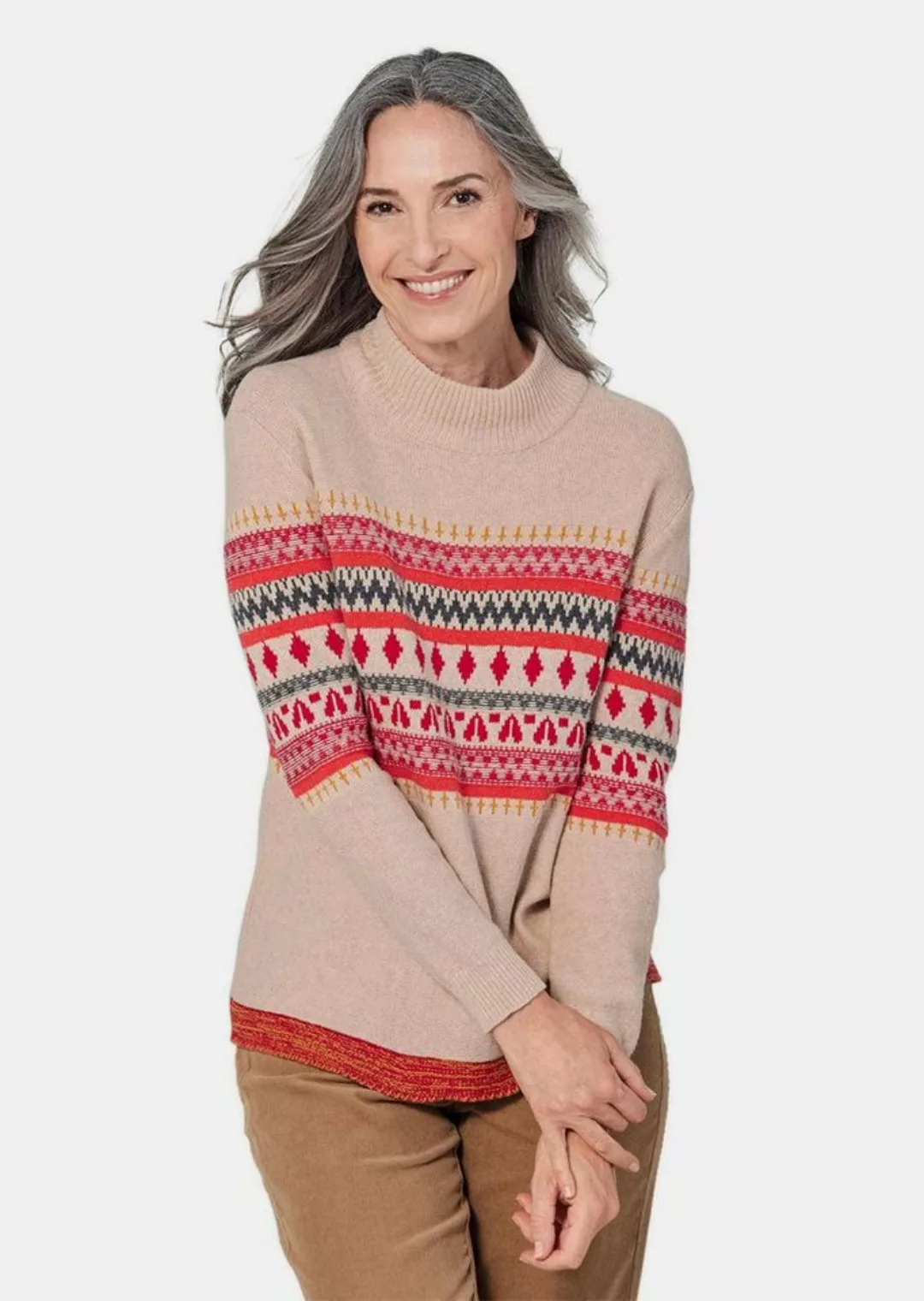 GOLDNER Strickpullover Kurzgröße: Strickpullover mit Rollkragen günstig online kaufen