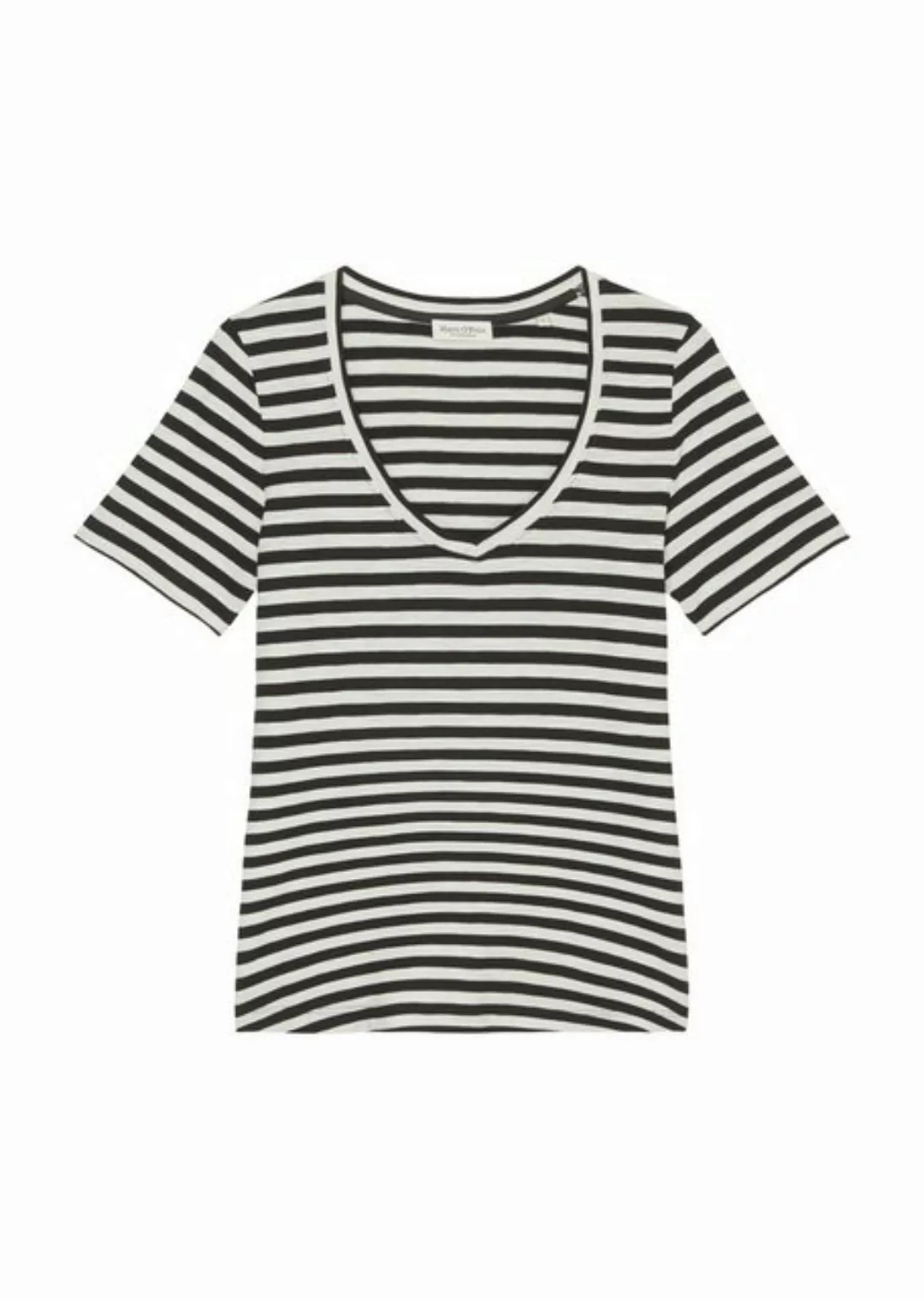 Marc OPolo T-Shirt, abgerundeter V-neck, locker gewirkter Slub-Jersey-Quali günstig online kaufen