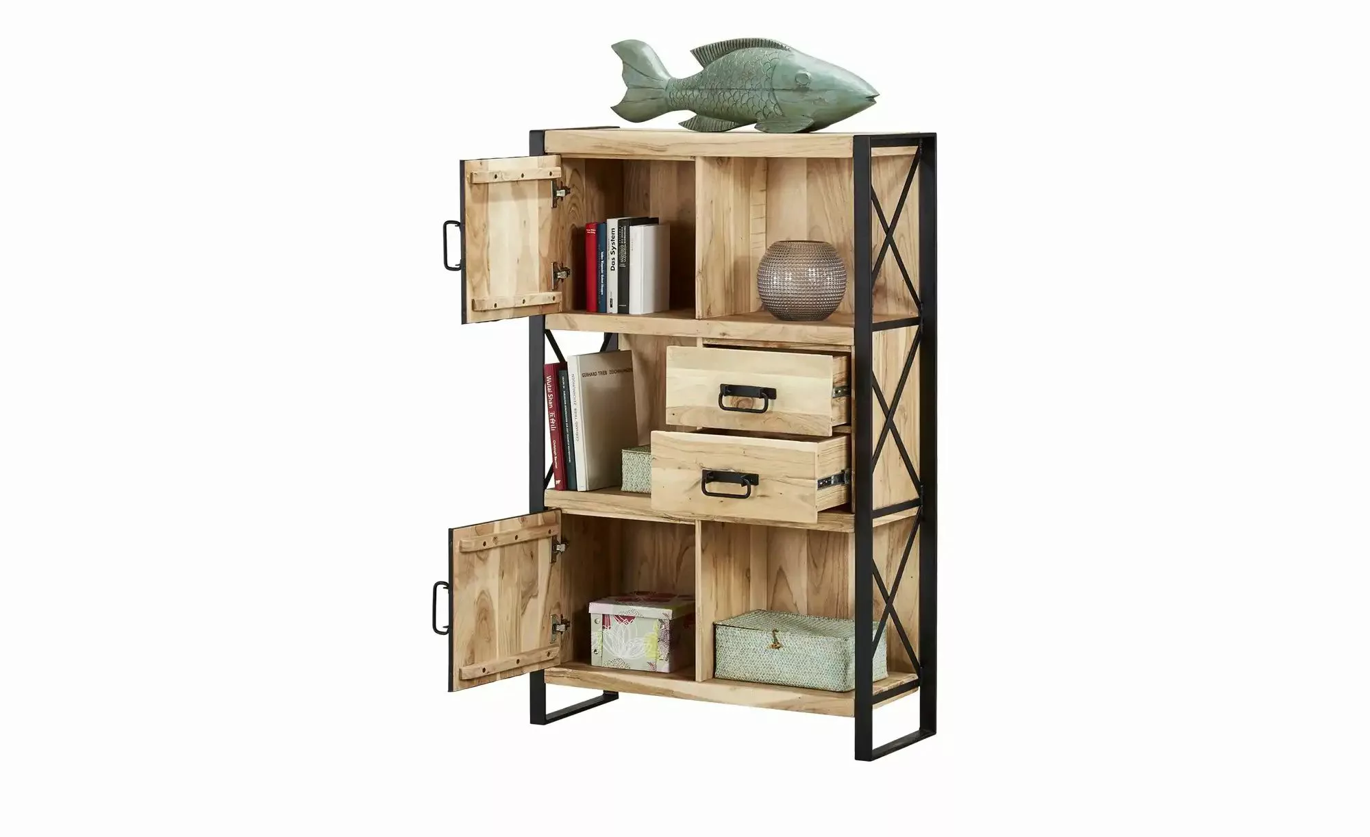 Highboard  Queens ¦ holzfarben ¦ Maße (cm): B: 90 H: 140 T: 36 Kommoden & S günstig online kaufen