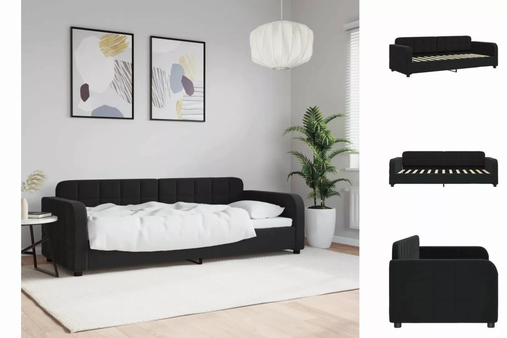 vidaXL Gästebett Tagesbett Schwarz 80x200 cm Samt Gästebett Gästecouch Gäst günstig online kaufen