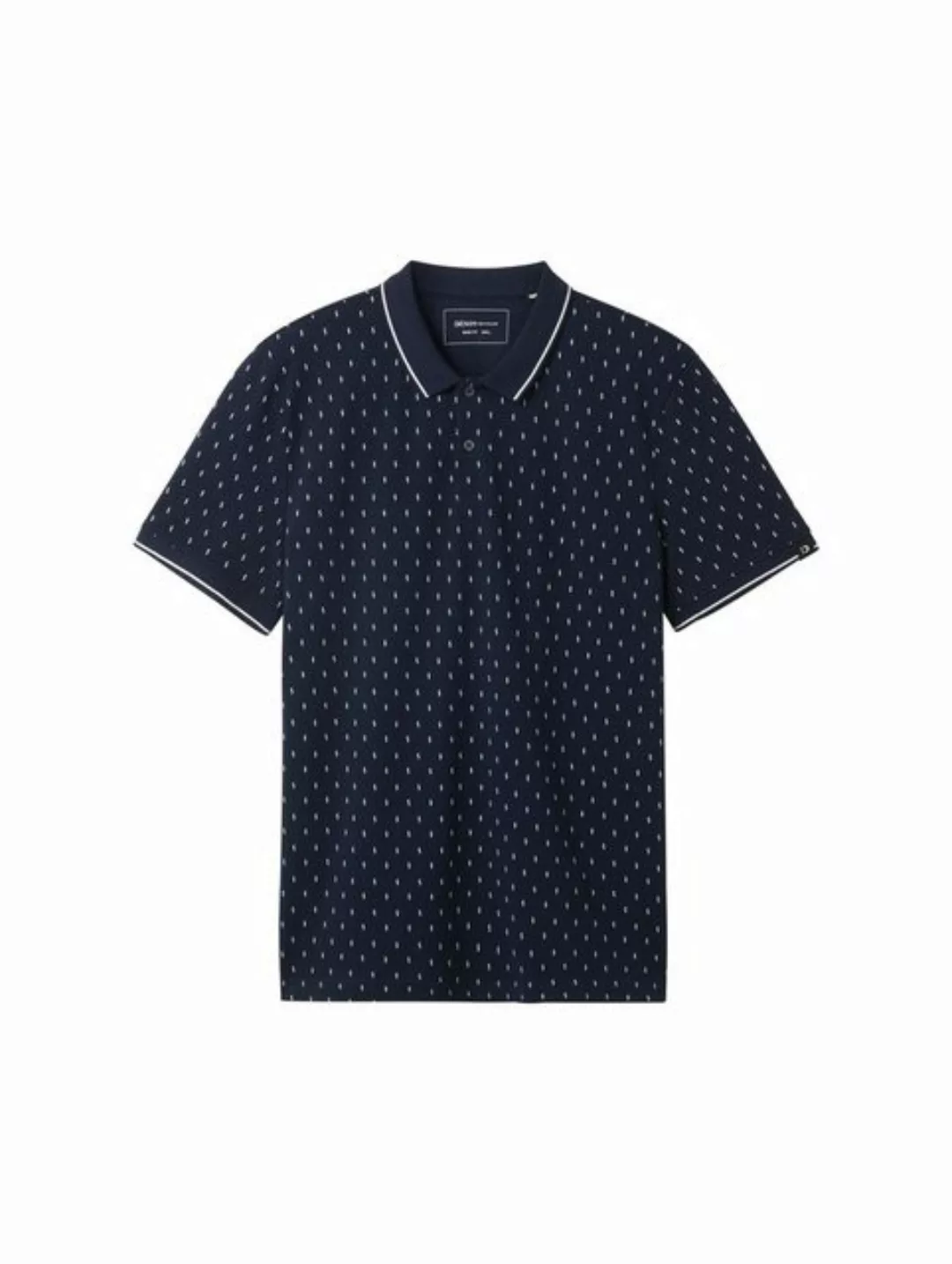 TOM TAILOR Denim Poloshirt mit Minimal-Print und aus reiner Baumwolle günstig online kaufen