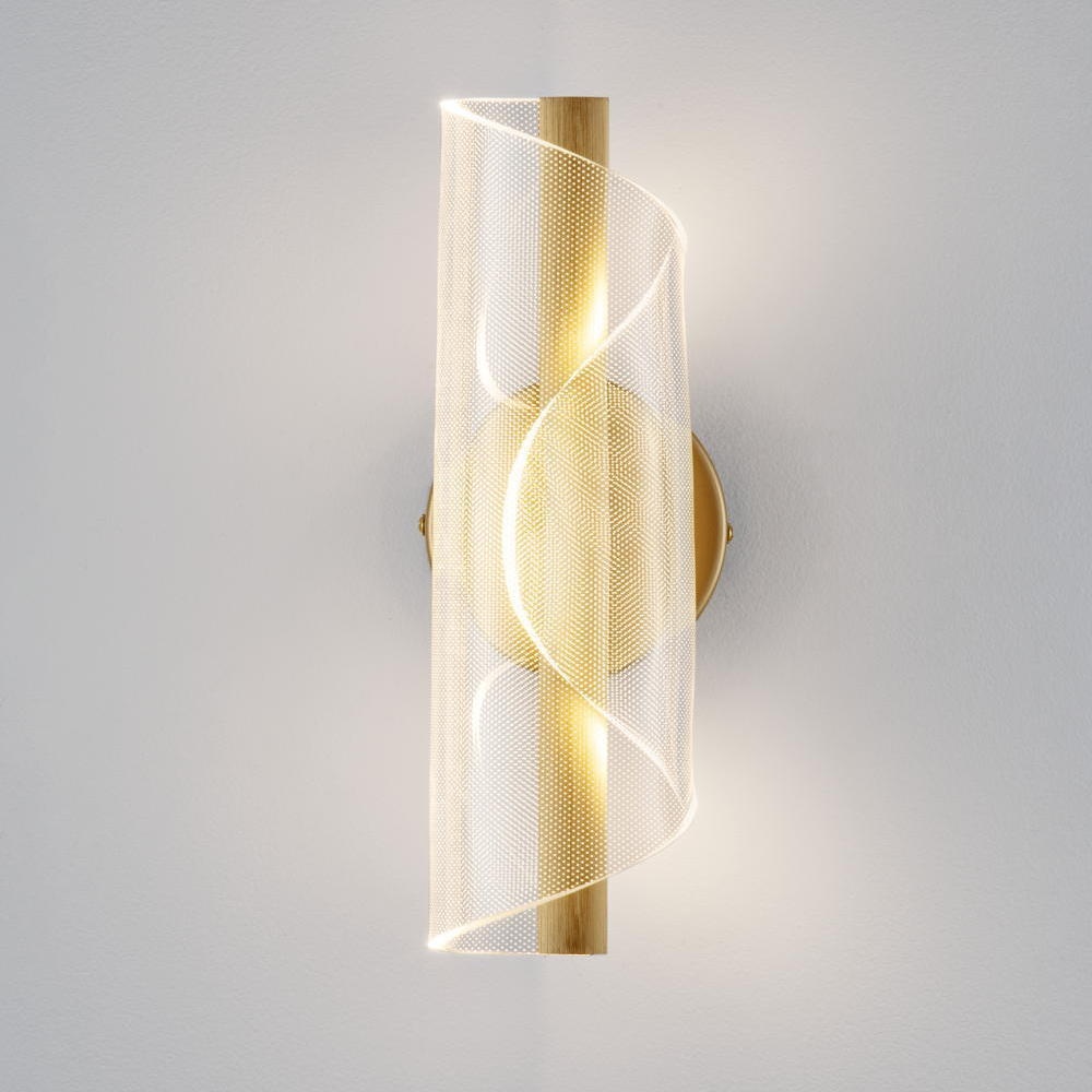 LED Wandleuchte Valentin in Gold und Transparent 9W 505lm 306mm günstig online kaufen