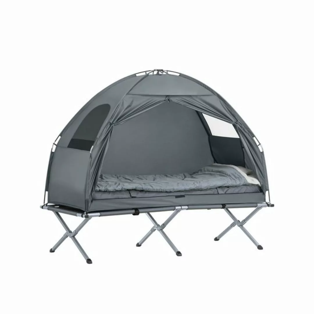 SoBuy 4in1-Zelt mit Campingliege Metall Oxford-Nylon Grau OGS32-HG günstig online kaufen