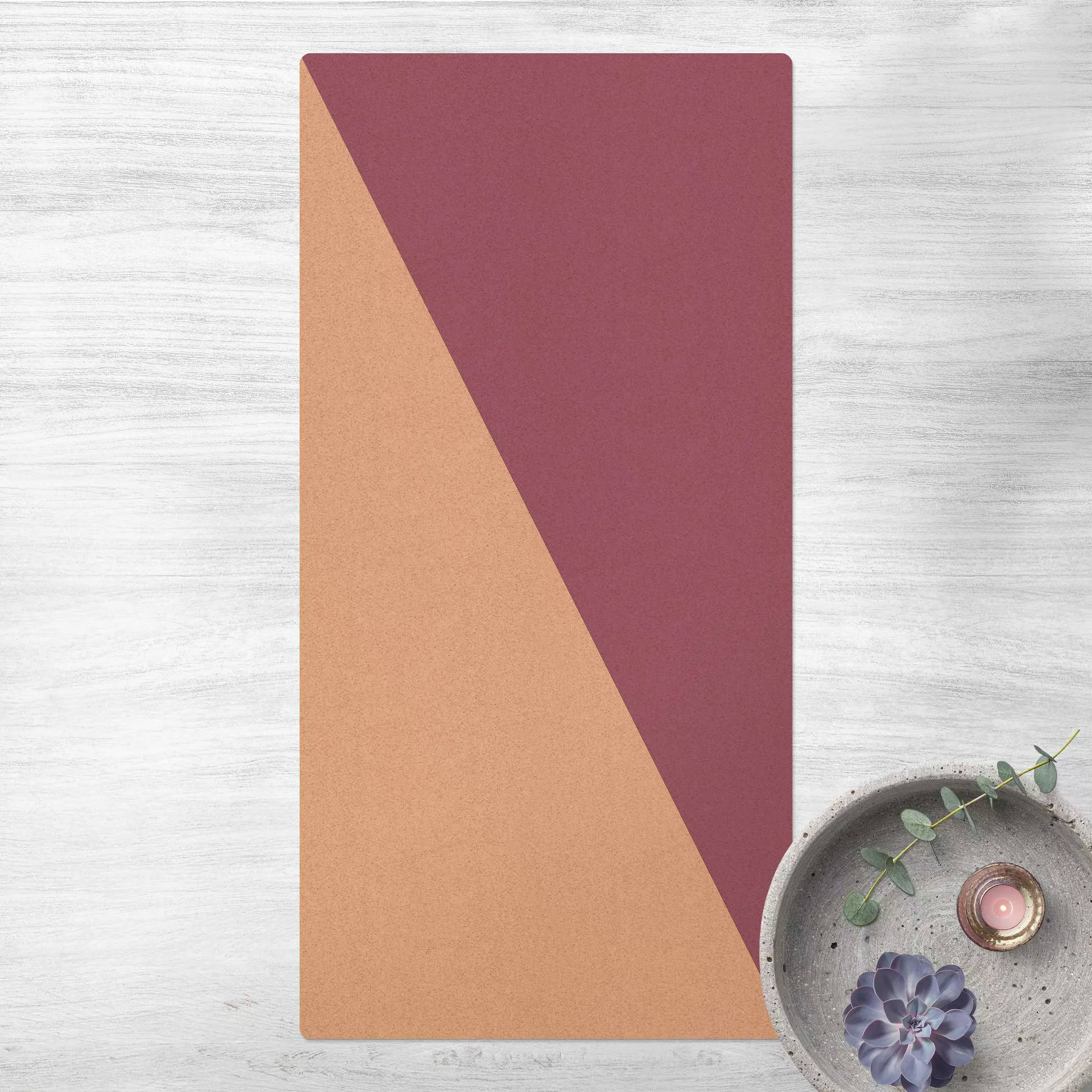 Kork-Teppich Einfaches Mauvefarbenes Dreieck günstig online kaufen