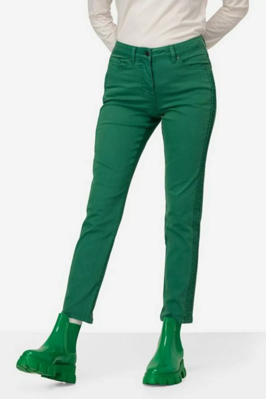 Laurasøn 5-Pocket-Jeans Jeans Tina gerade Passform seitliche Zierfalten günstig online kaufen