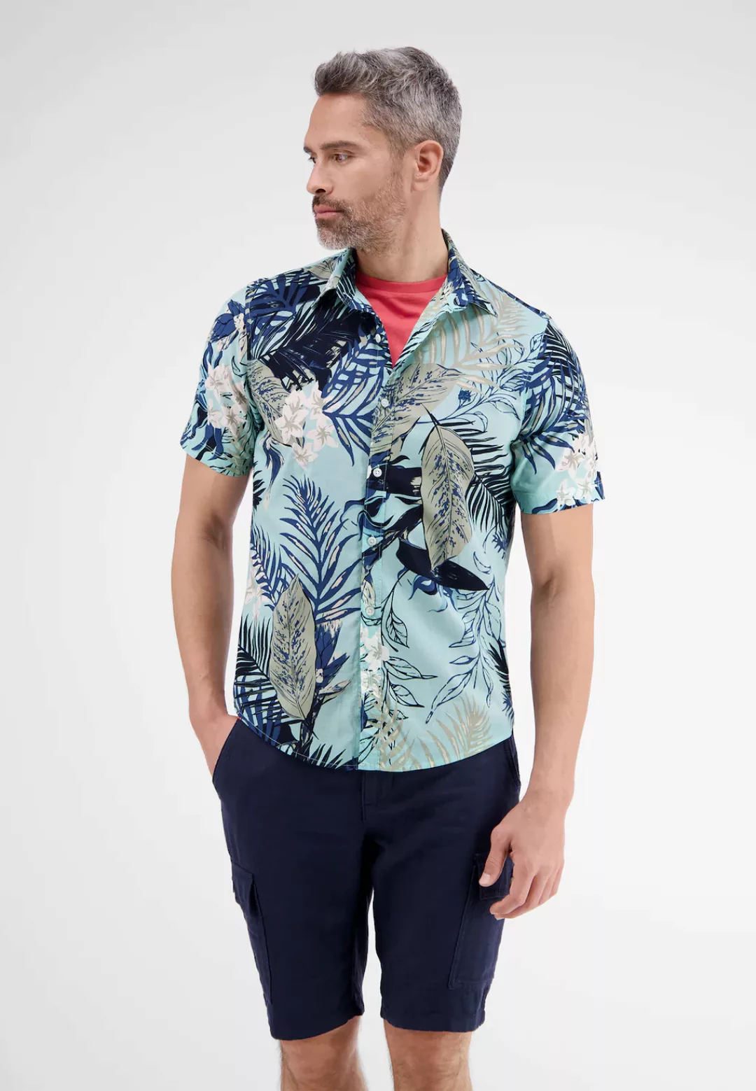 LERROS Kurzarmhemd "LERROS Halbarmhemd mit floralem Print" günstig online kaufen