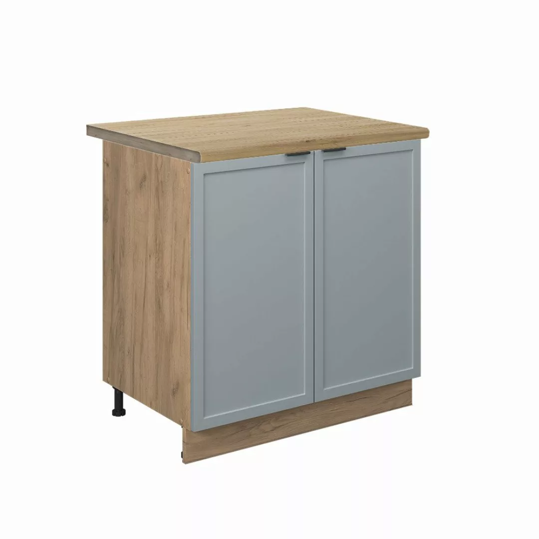 Vicco Spülenunterschrank Fame-Line, Hellblau-grau/Goldkraft Eiche, 80 günstig online kaufen